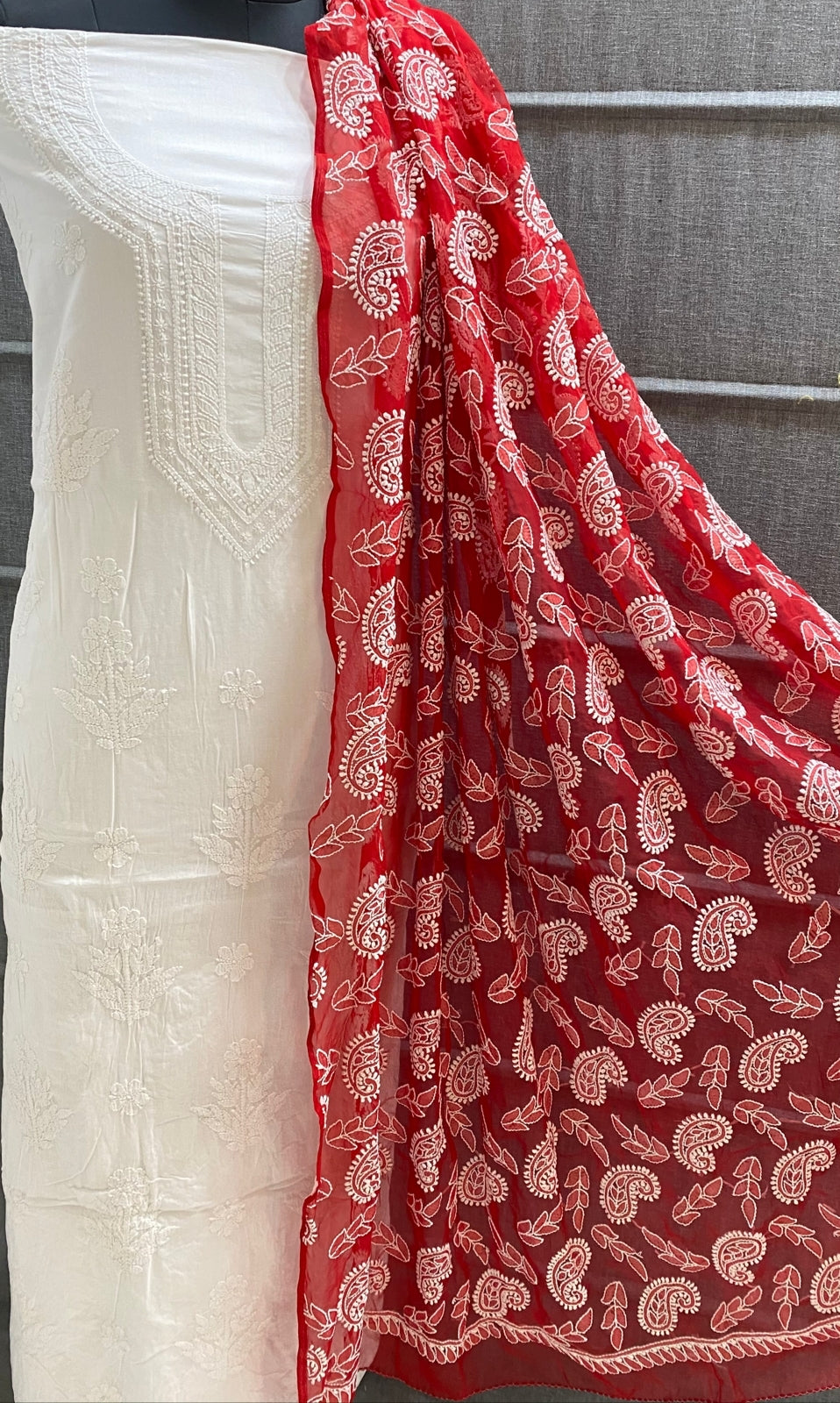 Pink Cotton Printed Salwar Suit with Chiffon Dupatta - 693-MSC22419A